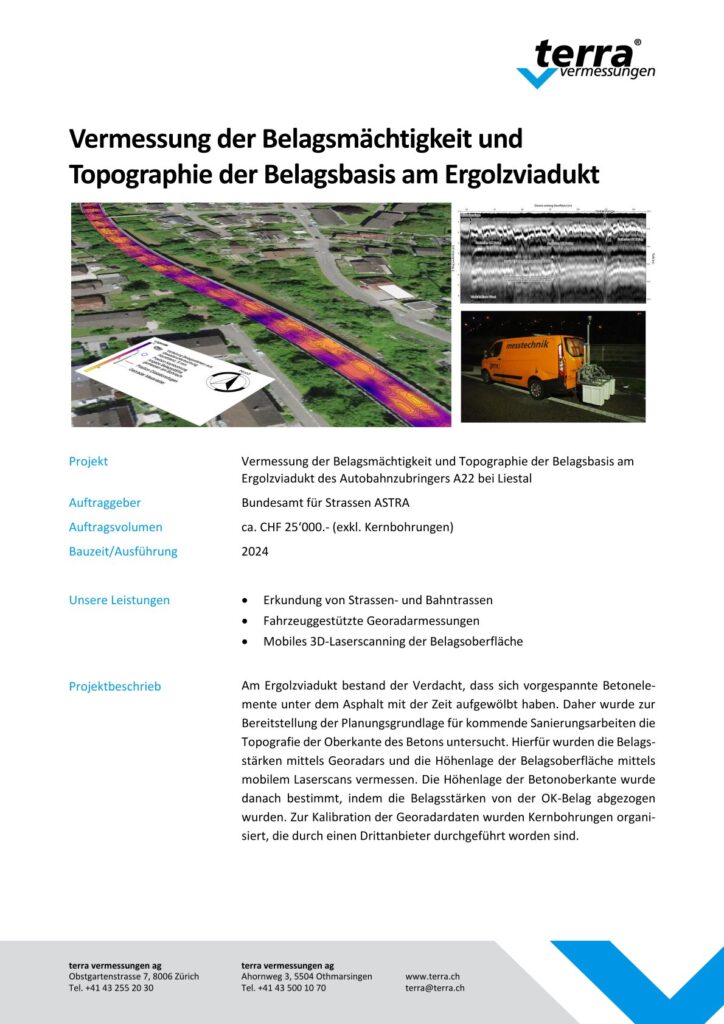 terra vermessungen ag projekte belagsmaechtigkeit am ergolzviadukt referenzblatt