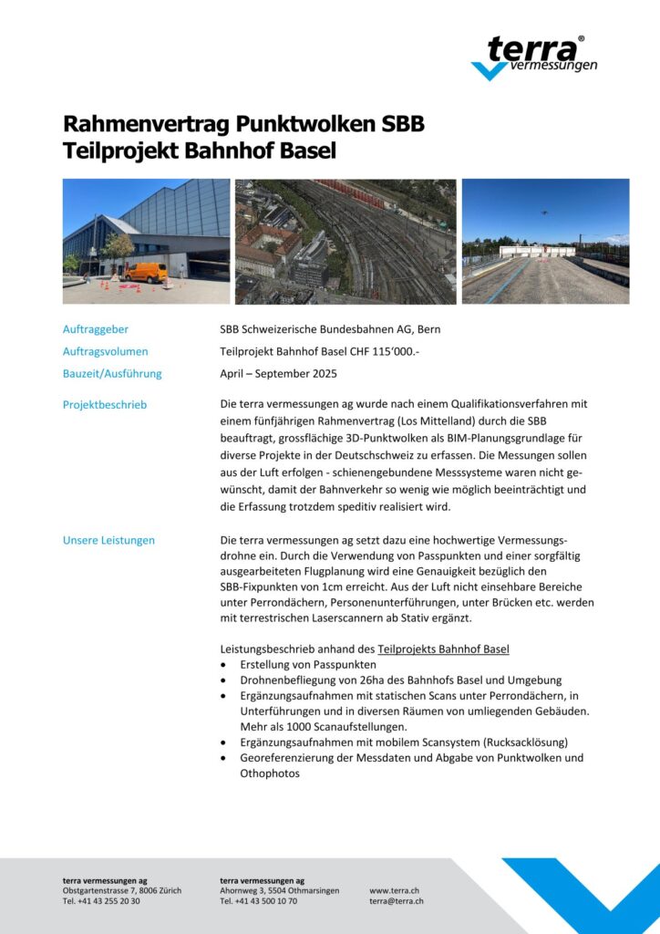 terra vermessungen ag projekte Rahmenvertrag Punktwolken SBB Bhf Basel referenzblatt1