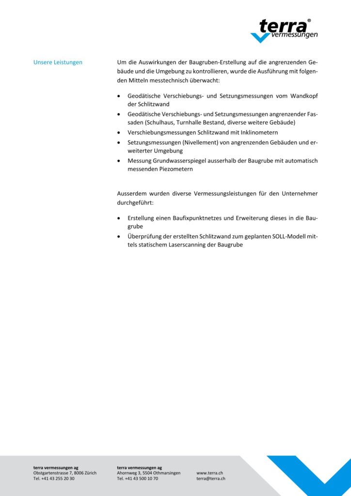 terra vermessungen ag projekte deformationsmessungen schulanlage lavater referenzblatt2