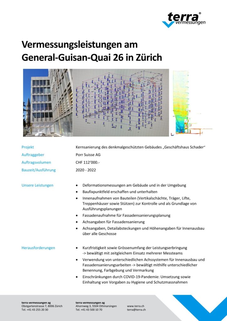 terra vermessungen ag projekte vermessungsleistungen general guisan quai zuerich referenzblatt